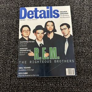 DETAILS Magazine February 1993 R.E.M. Front Cover, Hunter S Thompson, Neil Young